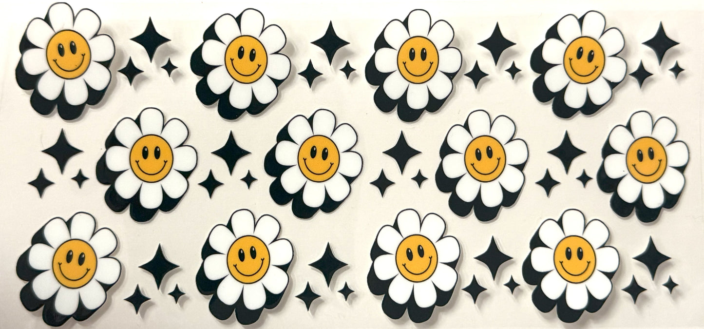 Black Checker White Daisys