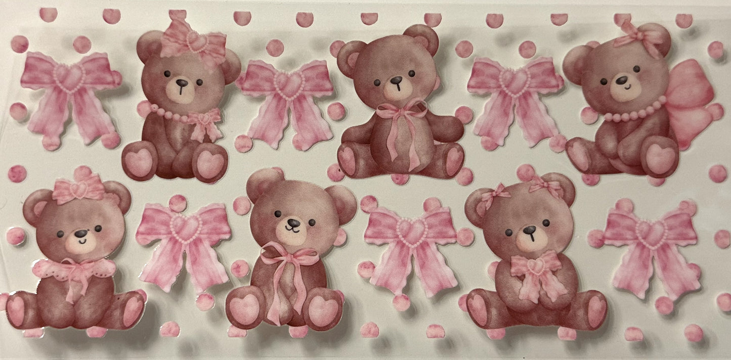 Stuffed Bear with Pink Bows