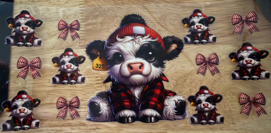 Cow - Red and Black Flannel 325.    #40