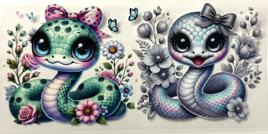 Reptiles - Green and Rainbow Cute Snakes - #1