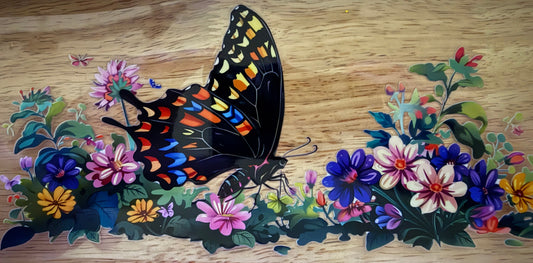 Black Multi Color Butterfly # 22