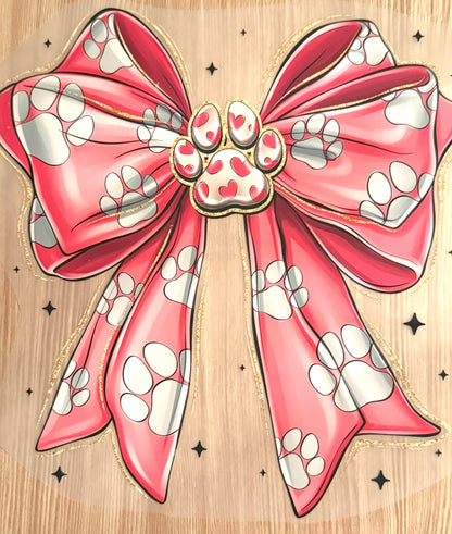 Pink Paw Bow