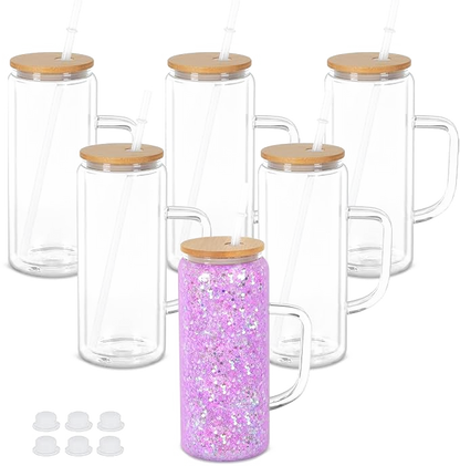 20oz Glass Tumbler w/handle