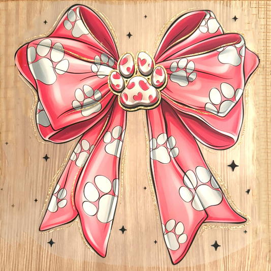 Pink Paw Bow